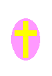 A cross on an egg and a Happy Easter message