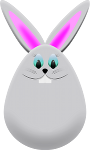 An egg-shaped bunny rabbit