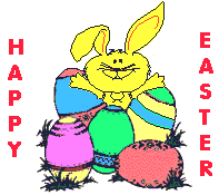 A bunny, some eggs, and a ‘Happy Easter’ message