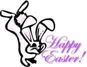 A bunny rabbit and a ‘Happy Easter’ message