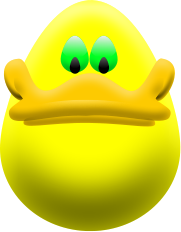 An egg-shaped duck